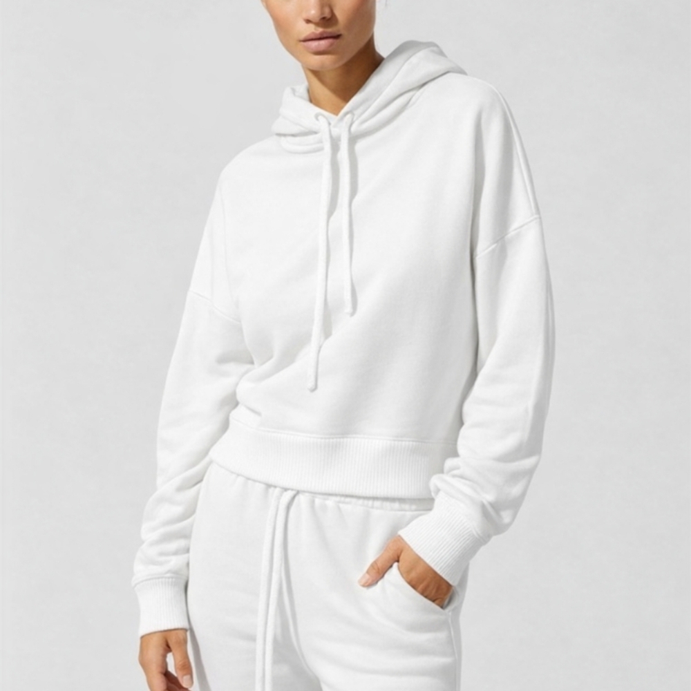 Carbon38 Cropped French Terry Hoodie